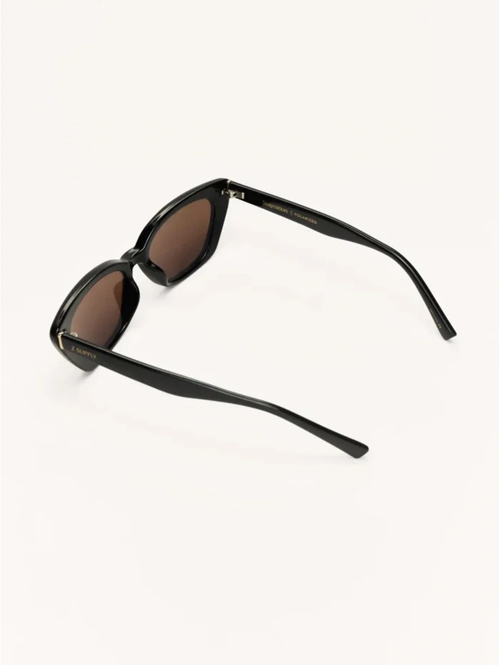 Z SUPPLY - STAYCATION POLARIZED SUNGLASSES POLISHED BLACK BROWN NWT - Picture 4 of 6